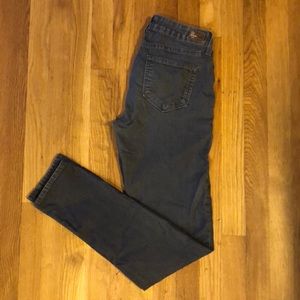 Paige light gray skinny jeans.